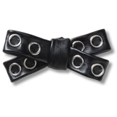 Black Grommet Studded Bow