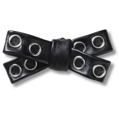 Black Grommet Studded Bow