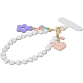 Beaded Heart Flower Phone Wristlet