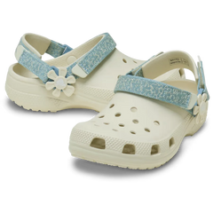 Kids’ Classic Denim Flower Adjustable Backstrap Clog