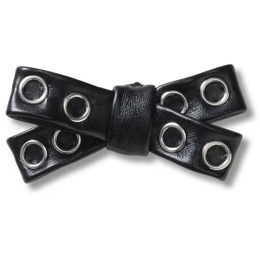 Black Grommet Studded Bow