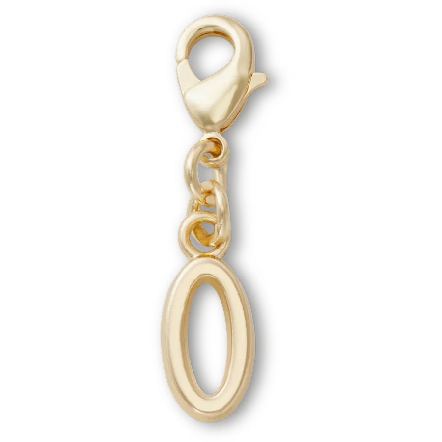 Gold Letter O Charm