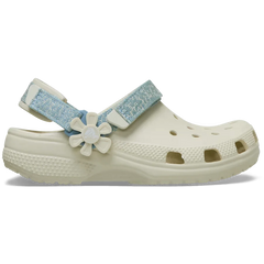 Kids’ Classic Denim Flower Adjustable Backstrap Clog